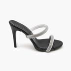 Loui Siyah Kadın Taşlı Abiye Terlik