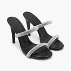 Loui Siyah Kadın Taşlı Abiye Terlik