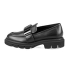 Luca Grossi Alma Siyah Kadın Toka Detaylı Loafer