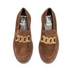 Luca Grossi Aurora Kahve Kadın Toka Detaylı Deri Loafer