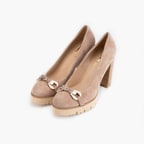 Luca Grossi Bej Kadın Topuklu Loafer