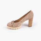 Luca Grossi Bej Kadın Topuklu Loafer