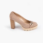 Luca Grossi Bej Kadın Topuklu Loafer