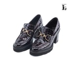 Luca Grossi Bice Siyah Kadın Toka Detaylı Topuklu Loafer