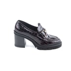 Luca Grossi Bice Siyah Kadın Toka Detaylı Topuklu Loafer