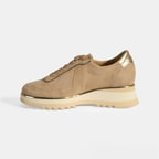 Luca Grossi Kadın Bej Bağcıklı Süet Spor Ayakkabı