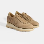 Luca Grossi Kadın Bej Bağcıklı Süet Spor Ayakkabı