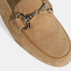 Luca Grossi Kadın Bej Toka Aksesuarlı Süet Loafer