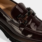 Luca Grossi Kadın Bordo Toka Detaylı Rugan Loafer