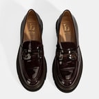 Luca Grossi Kadın Bordo Toka Detaylı Rugan Loafer