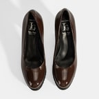 Luca Grossi Kadın Kahve Platform Topuklu Rugan Ayakkabı