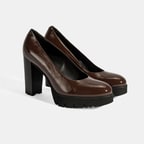 Luca Grossi Kadın Kahve Platform Topuklu Rugan Ayakkabı