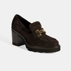 Luca Grossi Kadın Kahve Toka Aksesuarlı Topuklu Süet Loafer