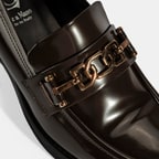 Luca Grossi Kadın Kahve Toka Detaylı Deri Loafer