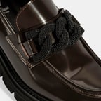 Luca Grossi Kadın Kahve Toka Detaylı Deri Loafer