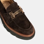 Luca Grossi Kadın Kahve Toka Detaylı Süet Loafer