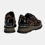Luca Grossi Kadın Leopar Desenli Süet Deri Sneaker