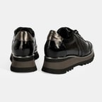 Luca Grossi Kadın Siyah Bağcıklı Rugan Spor Ayakkabı