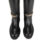 Luca Grossi Kadın Siyah Deri Zincir Detaylı Çizme