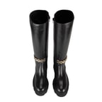 Luca Grossi Kadın Siyah Deri Zincir Detaylı Çizme