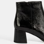 Luca Grossi Kadın Siyah Fermuarlı Topuklu Rugan Bot