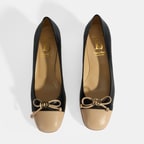 Luca Grossi Kadın Siyah Fiyonk Detaylı Deri Topuklu Ayakkabı