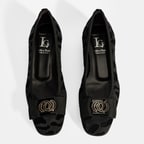 Luca Grossi Kadın Siyah Leopar Toka Detaylı Süet Babet