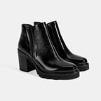 Luca Grossi Kadın Siyah Platform Topuklu Rugan Bot