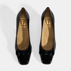 Luca Grossi Kadın Siyah Toka Aksesuarlı Rugan Babet