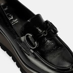 Luca Grossi Kadın Siyah Toka Detaylı Dolgu Topuklu Rugan Loafer