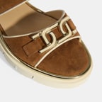 Luca Grossi Kadın Taba Ayarlanabilir Toka Aksesuarlı Süet Sandalet