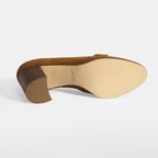 Luca Grossi Kadın Taba Metal Aksesuarlı Süet Topuklu Loafer