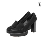 Luca Grossi Siyah Kadın Topuklu Loafer