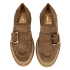 Luca Grossi Taba Kadın Püsküllü Süet Loafer Ayakkabı