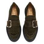 Luca Grossi Yeşil Kadın Püsküllü Süet Loafer Ayakkabı