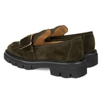 Luca Grossi Yeşil Kadın Püsküllü Süet Loafer Ayakkabı