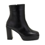 Luliye Siyah Kadın Deri Platform Topuklu Bot