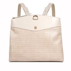 Luna Bej Kadın Kroko Baskılı Sırt Çantası