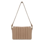 Lupin Bej Kadın Pilili  Deri Omuz Askılı Çanta