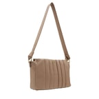 Lupin Bej Kadın Pilili  Deri Omuz Askılı Çanta