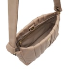 Lupin Bej Kadın Pilili  Deri Omuz Askılı Çanta