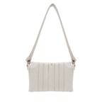 Lupin Beyaz Kadın Pilili Deri Omuz Askılı Çanta