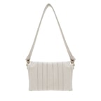 Lupin Beyaz Kadın Pilili Deri Omuz Askılı Çanta