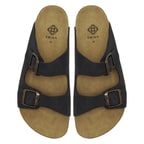 Majori Siyah Kadın Nubuk Terlik