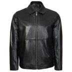 Manno Erkek Gömlek Yakalı Deri Ceket