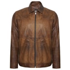 Manno Erkek Gömlek Yakalı Deri Ceket