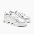 Marcala Gümüş Kadın Kapitone Deri Spor Ayakkabı