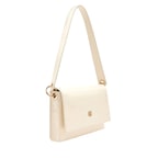 Marimari Ekru Kadın Kroko Baskılı Rugan Deri Omuz Çantası 