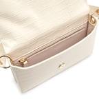 Marimari Ekru Kadın Kroko Baskılı Rugan Deri Omuz Çantası 