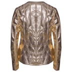 Marita Kadın Dairesel Panelli Deri Ceket